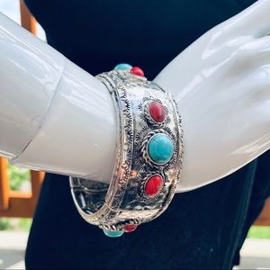Boho Turquoise Stretch Bangle